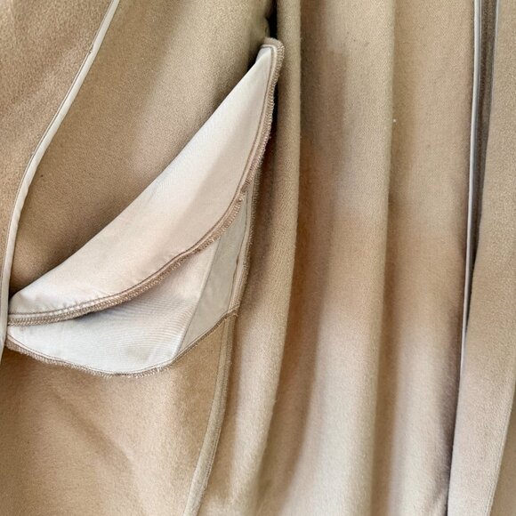 Reformation Barton Belted Wrap Wool Trench Coat Camel Tan - Picture 9 of 10